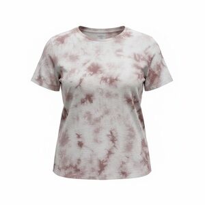 Athleta Pink and White Tie-Dye Tee